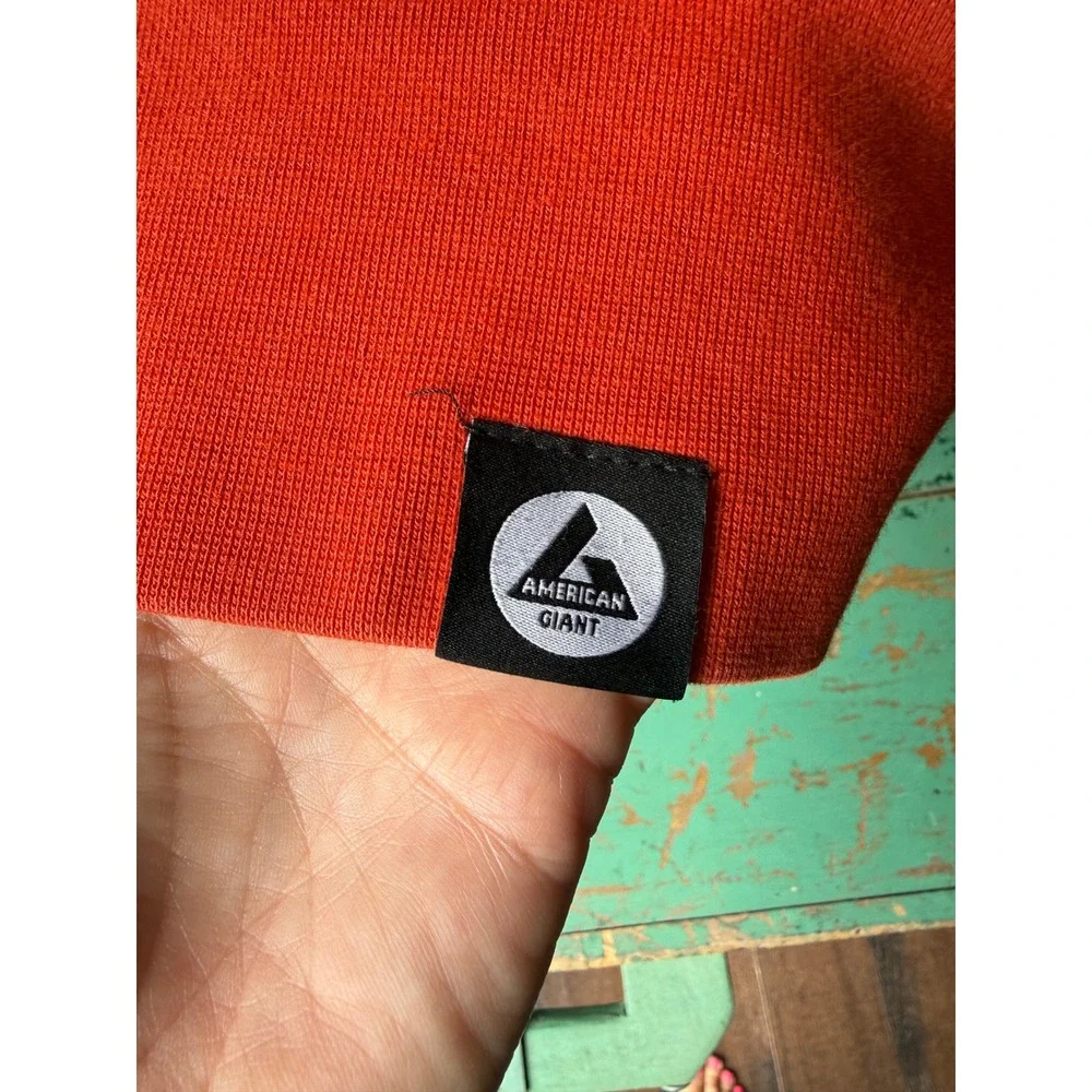American Giant Mens Classic Full Zip Hoodie orange 100% Cotton Made in USA XL - Picture 5 of 7